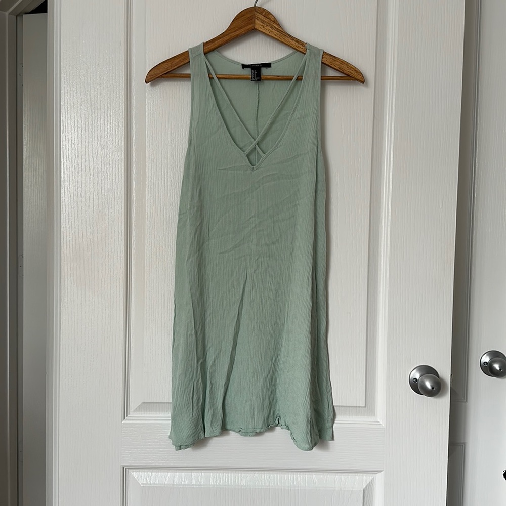 Forever 21 sea-foam green sheath dress with cross front, size small